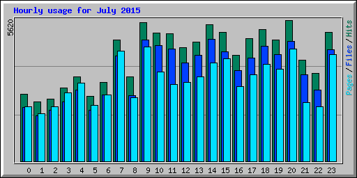 Hourly usage for July 2015