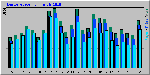 Hourly usage for March 2016