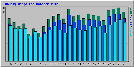 Hourly usage for October 2015